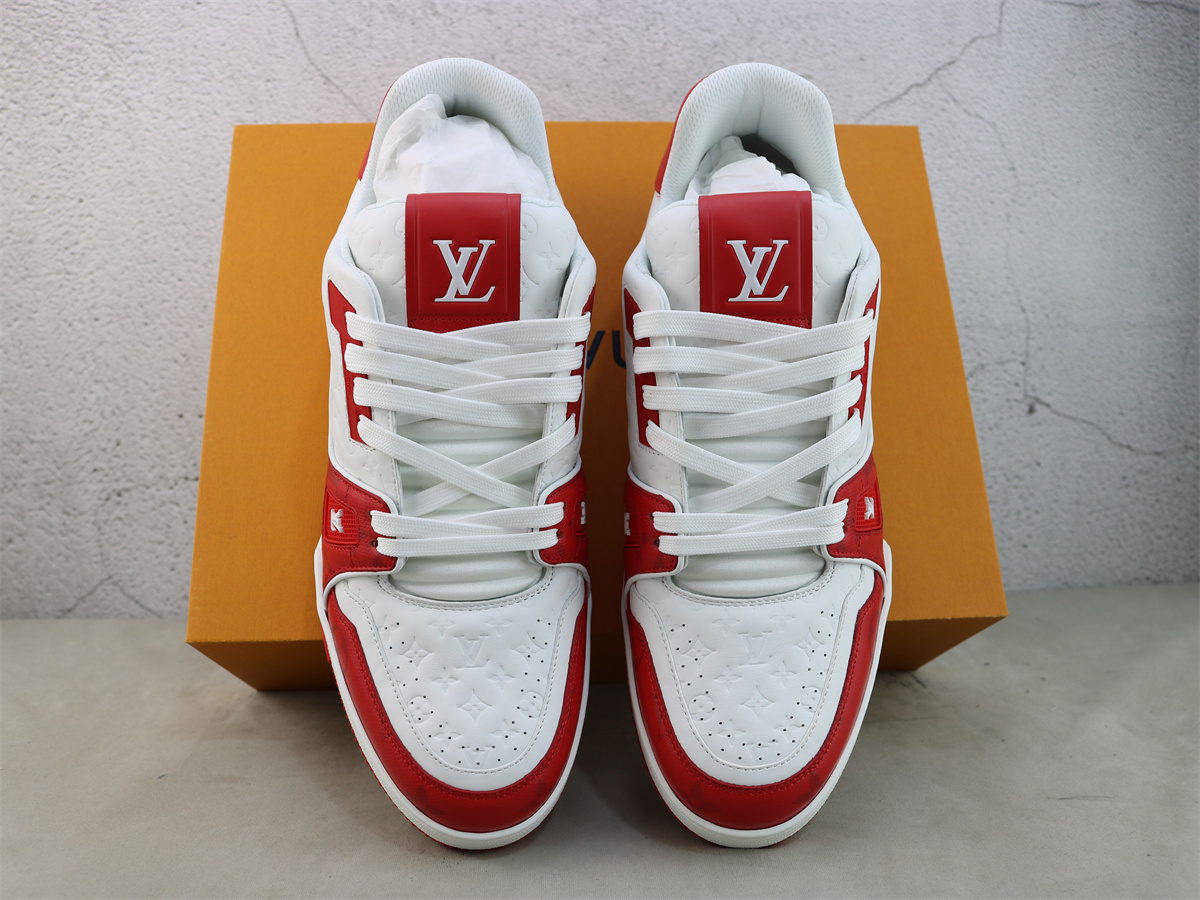 LV Trainer Sneaker Red White